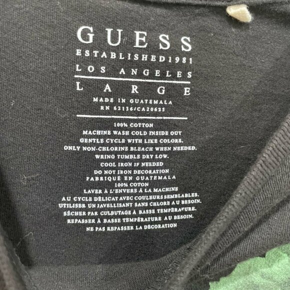 GUESS SKULL ROSES T-SHIRT BLACK EMO GOTHIC SIZE LARGE - Picture 10 of 12